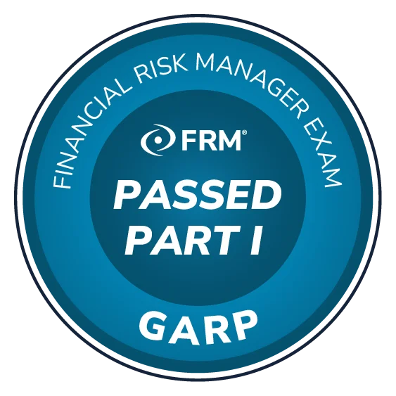 GARP FRM Financial Risk Manager Exam Passed Part I badge
