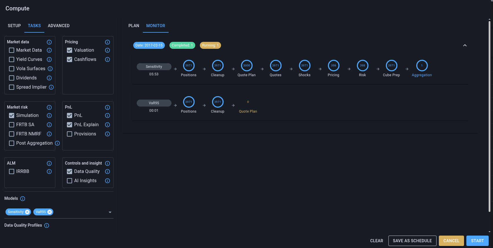 Simulation dialog preview